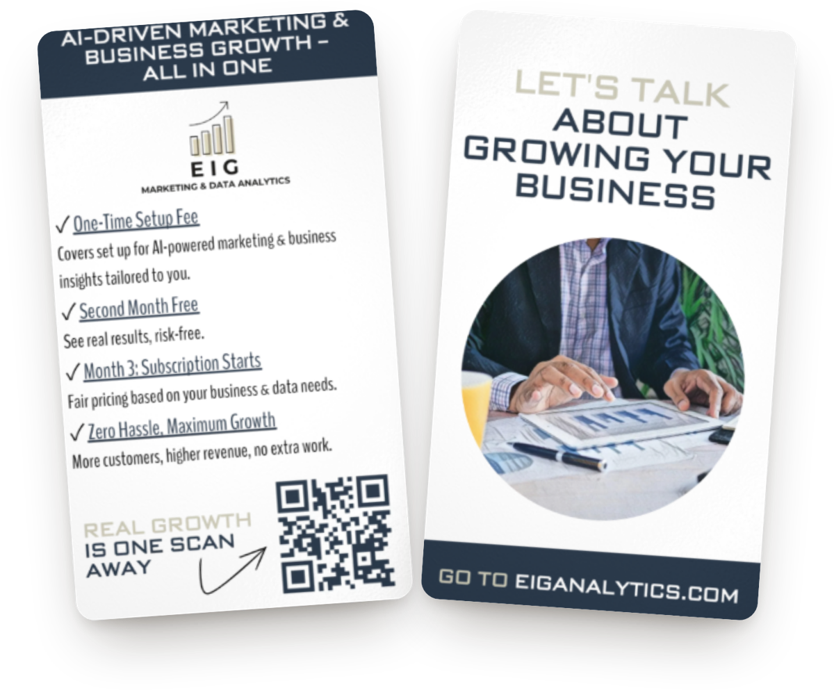 EIG Analytics business cards